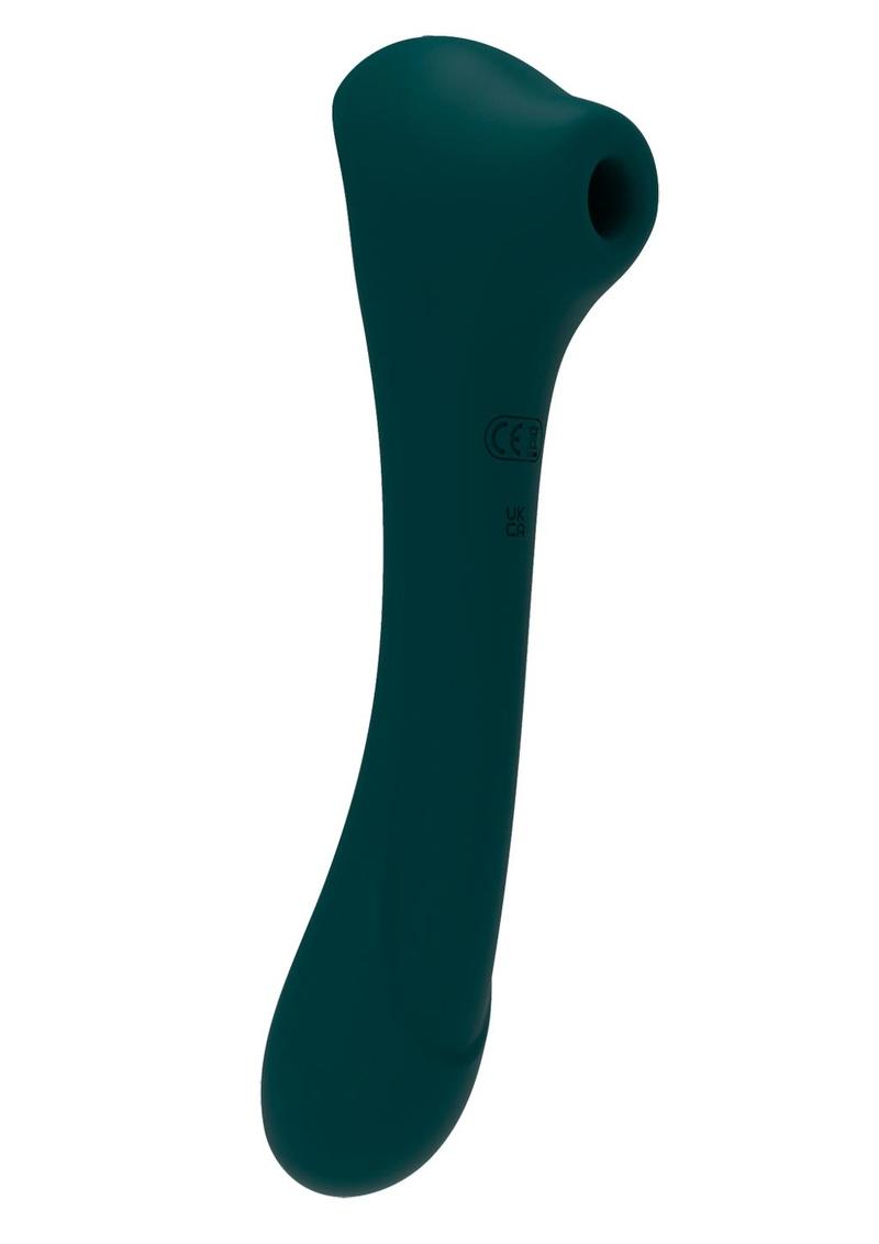 Alive Quiver Rechargeable Silicone Dual End Vibrator and Clitoral Stimulator - Teal
