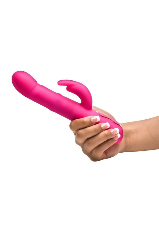 Bang! Come Hither Beaded Rechargeable Silicone Rabbit Vibrator - Pink