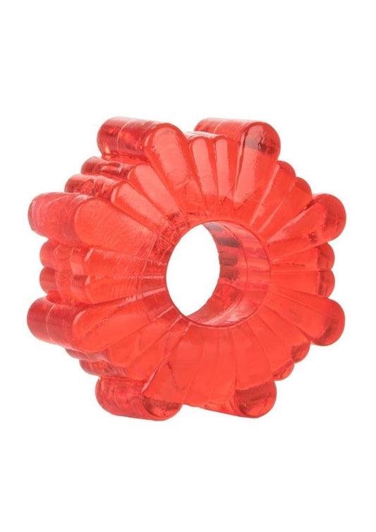 Basic Essentials Super Stretchy Enhancer Cock Rings - Assorted Colors/Red