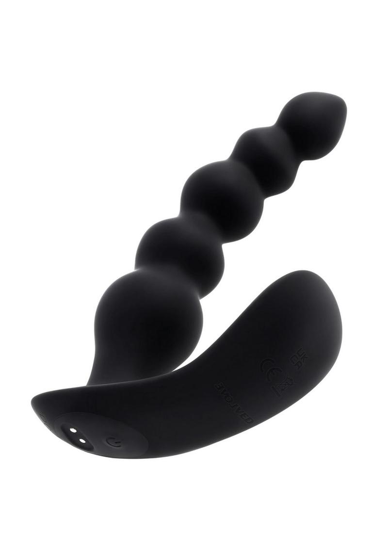 Bead Me Up Rechargeable Silicone Anal Beads with Remote Control - Black