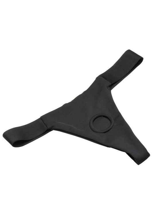 Bedroom Bliss Chérie Thong Strap-On Panty Harness - Black - Small