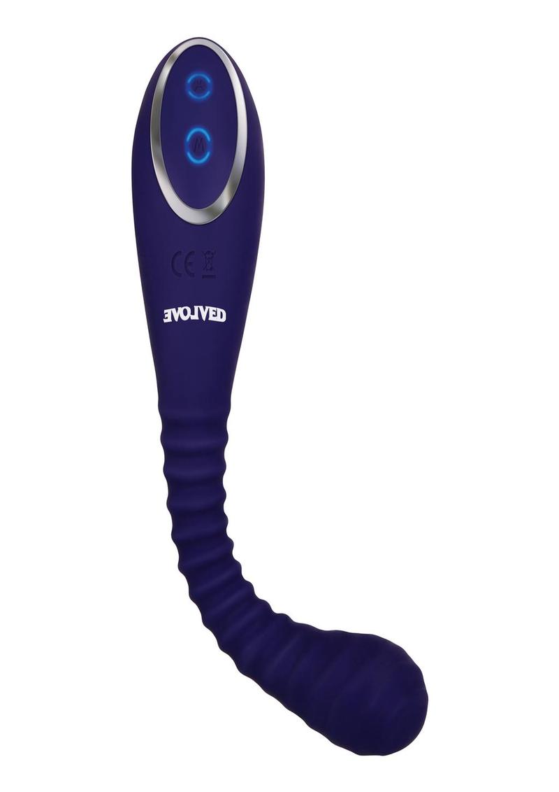 Bendable Sucker Dual End Silicone Rechargeable Vibrator - Purple