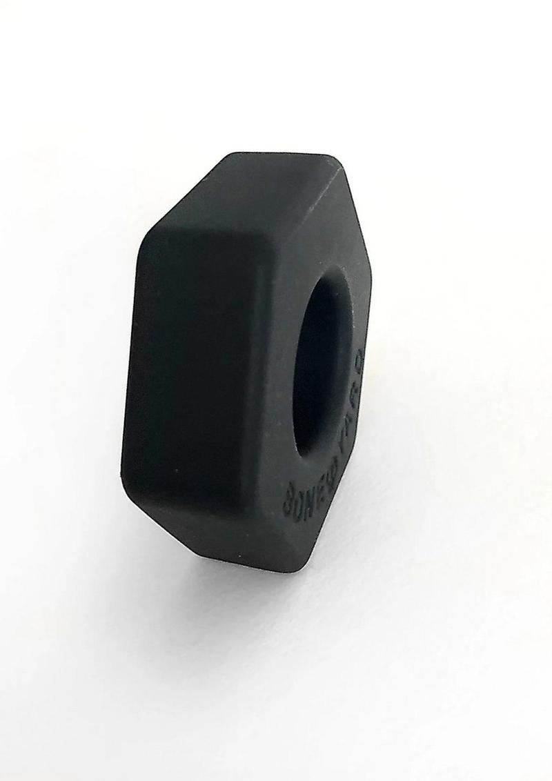 Boneyard Bust A Nut 2x Stretch Silicone Cock Ring Ball Stretcher - Black