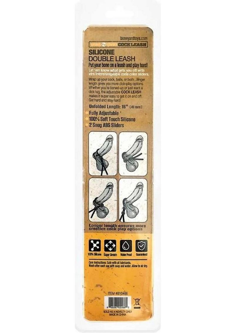 Boneyard Double Slide Cock Leash 3x Stretch Silicone - Black/Multicolor