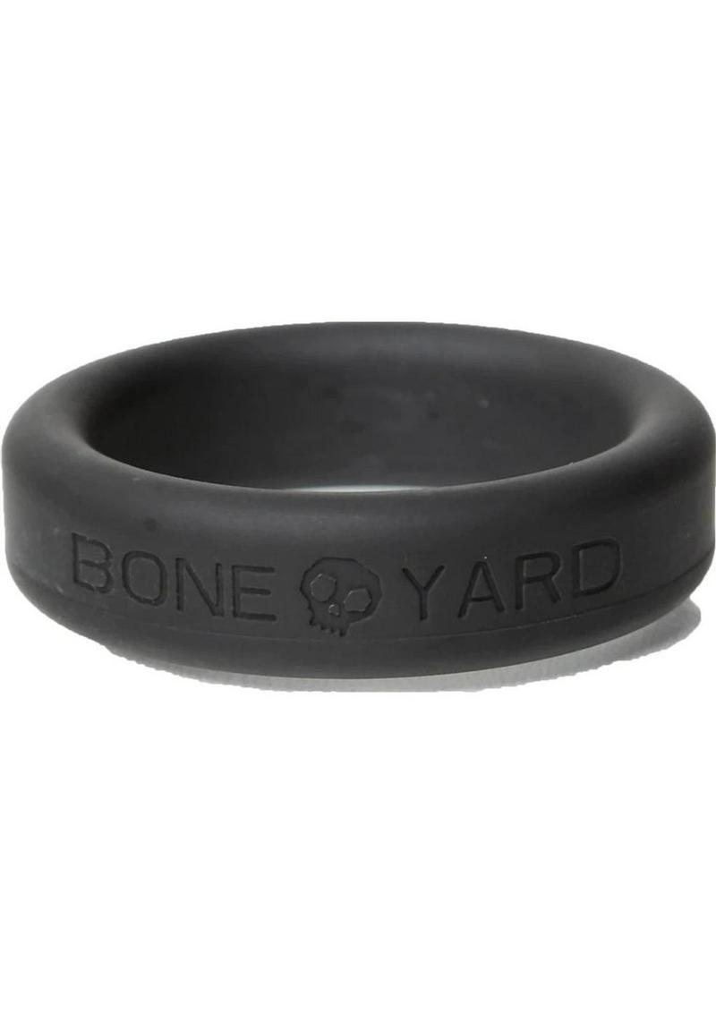 Boneyard Silicone Ring Cock Ring - Black - 1.4in