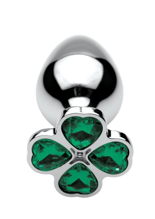 Booty Sparks Lucky Clover Gem Medium Anal Plug - Green - Medium