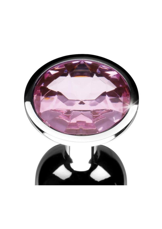 Booty Sparks Pink Gem Small Anal Plug - Metal/Pink - Small