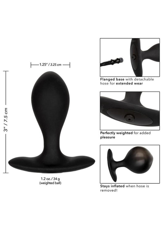 Calexotics Weighted Silicone Inflatable Plug - Black