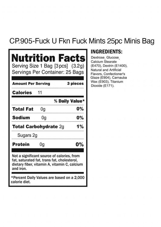 Candyprints Fuck You, You Fuckin' Fuck! Mints - 25 Packs/Per Bag
