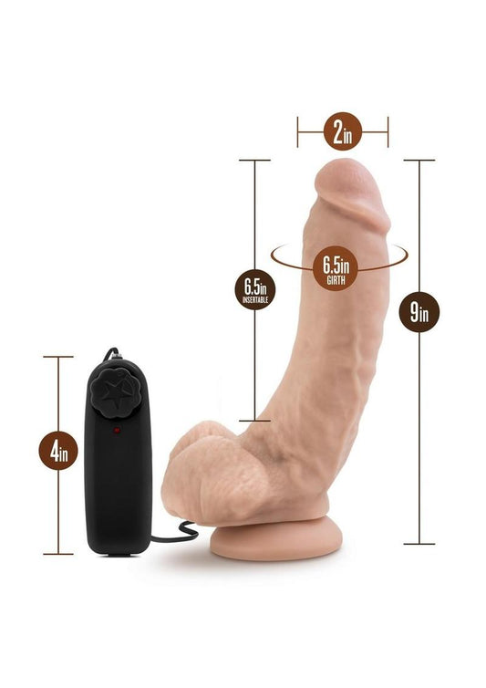 Loverboy Tennis Champ Vibrating Dildo with Balls - Flesh/Vanilla - 9in
