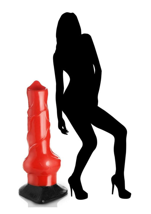 Creature Cocks Giant Hell Hound Canine Dildo - Black/Red - 2ft.