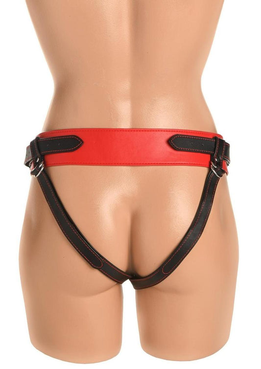 Creature Cocks Horny Devil Strap-On Harness - Black/Red