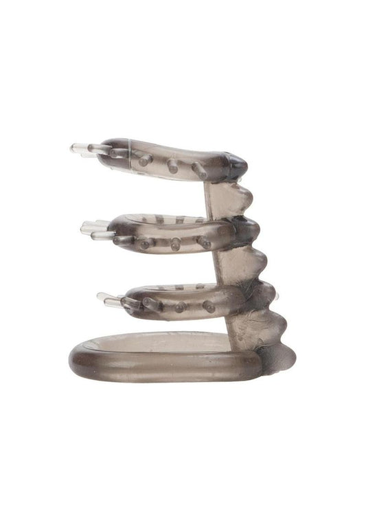Dr. Joel Kaplan Support Master Triple Ticklers Cock Ring - Smoke