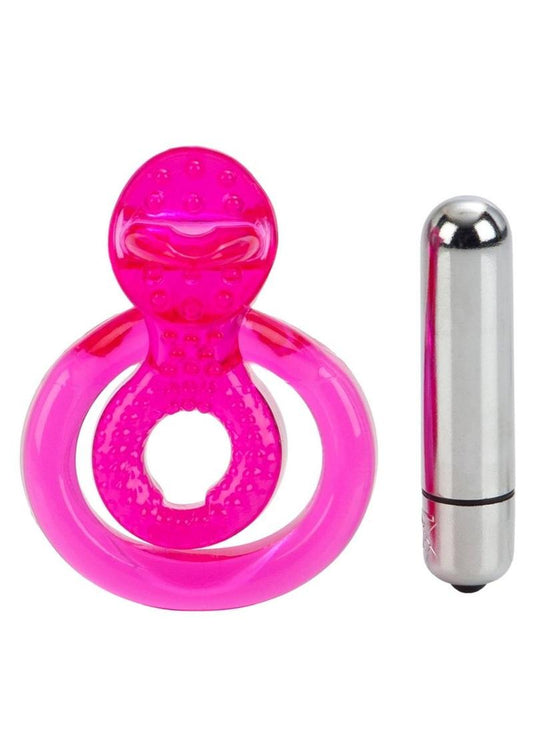 Dual Clit Flicker with Removable Waterproof Stimulator - Pink