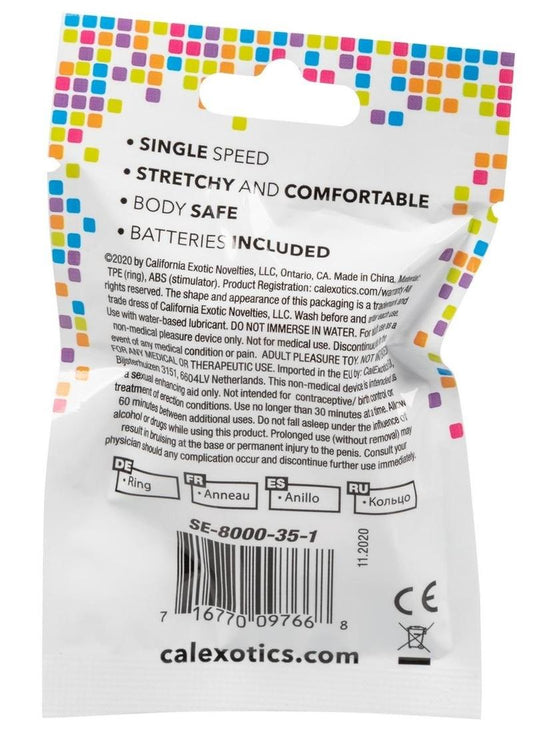 Foil Pack Vibrating Cock Ring - Orange