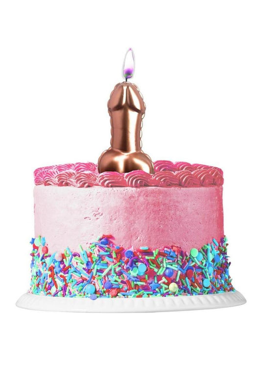 Glitterati Metallic Balloon Cake Candle - Rose Gold