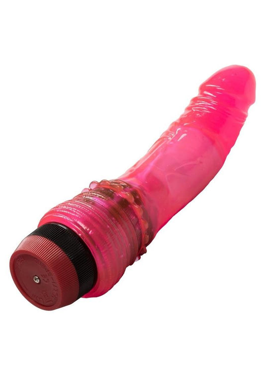 Hot Pinks Curved Jack Vibrating Dildo - Pink - 6.25in