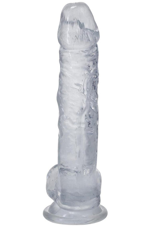 In A Bag Big Dick Dildo with Balls - Clear - 8in