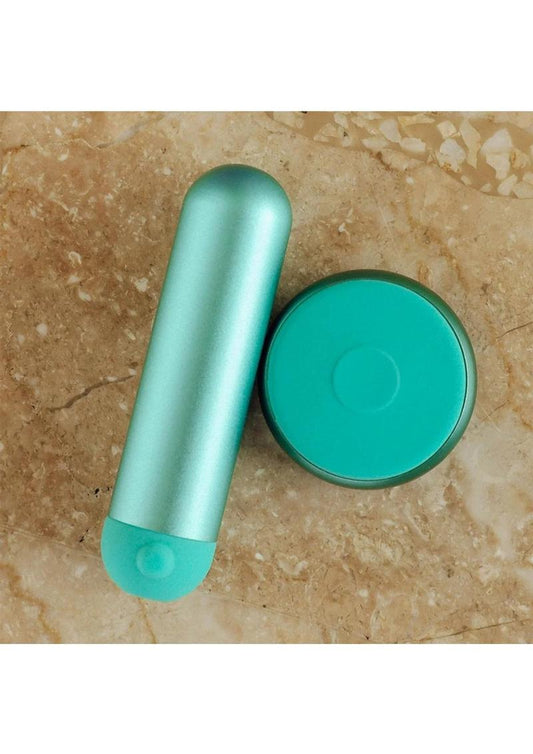 Jimmyjane Mini Chroma Metal Rechargeable Bullet with Remote - Teal