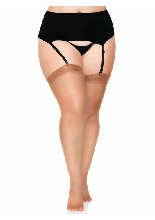 Leg Avenue Sheer Stocking - Tan - Plus Size