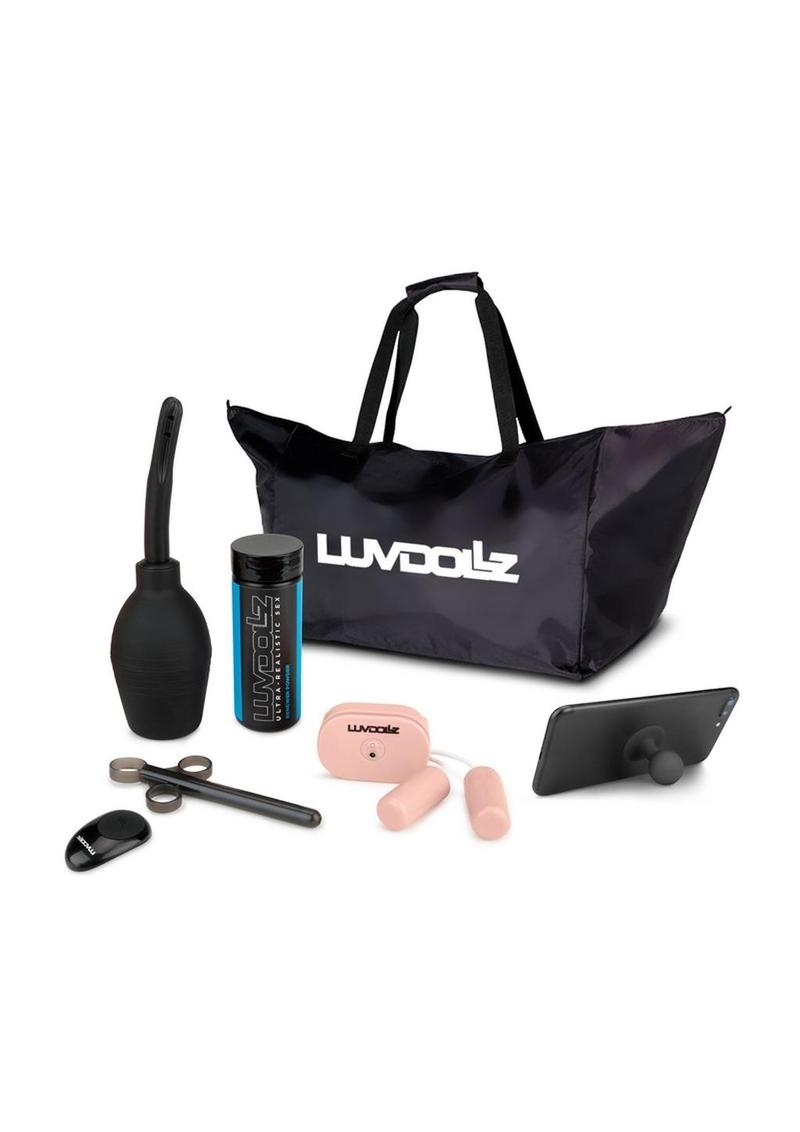 Luvdollz Remote Control Doggy Style Vibrating Rechargeable Masturbator - Pussy and Ass - Vanilla
