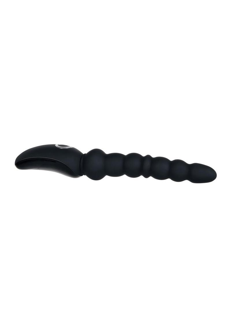 Magic Stick Rechargeable Silicone Beaded Vibrator - Black