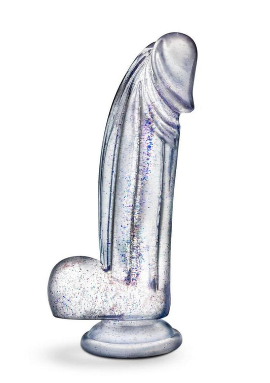 Naturally Yours Bling Dildo with Balls 7.5in - Sparkling - Clear