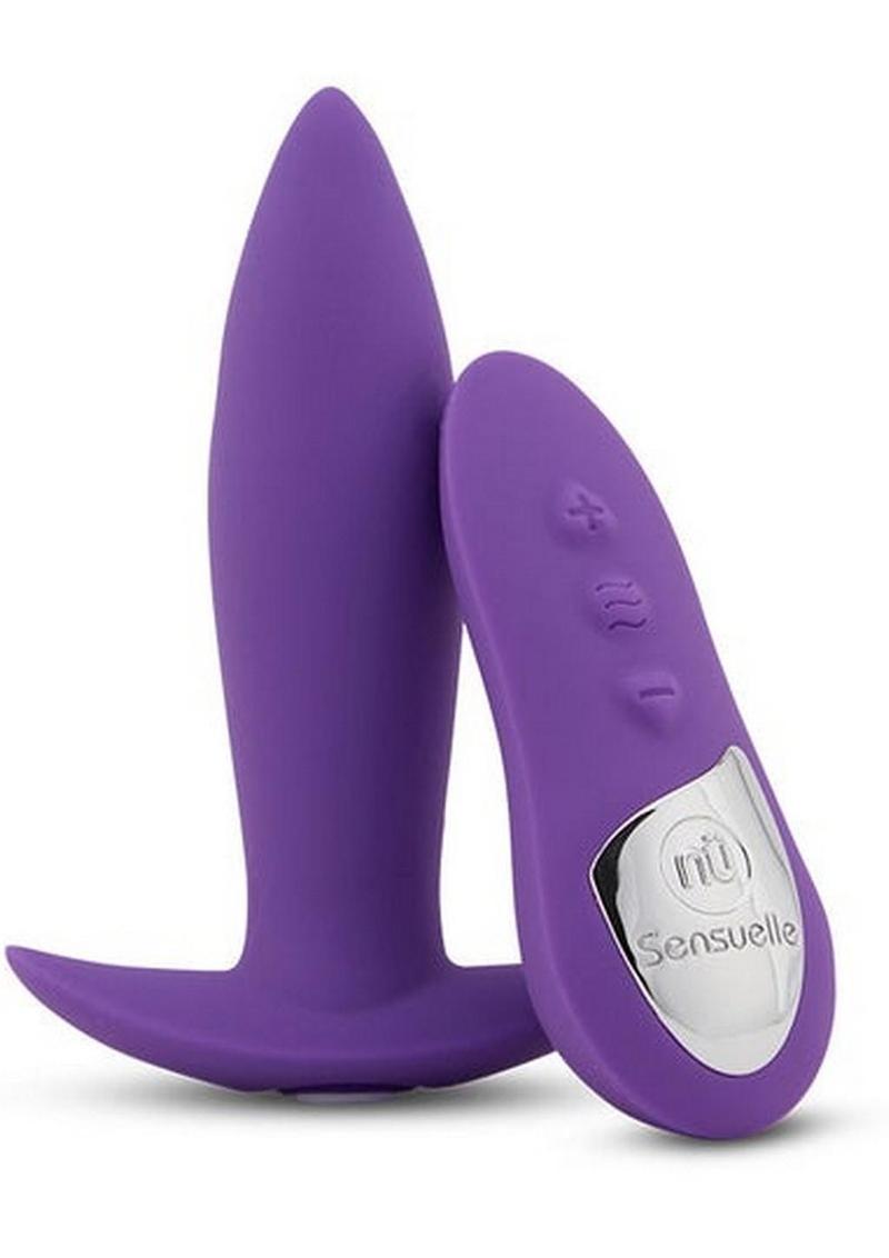 Nu Sensuelle Remote Control Mini-Plug Rechargeable Silicone Vibrating Plug - Purple