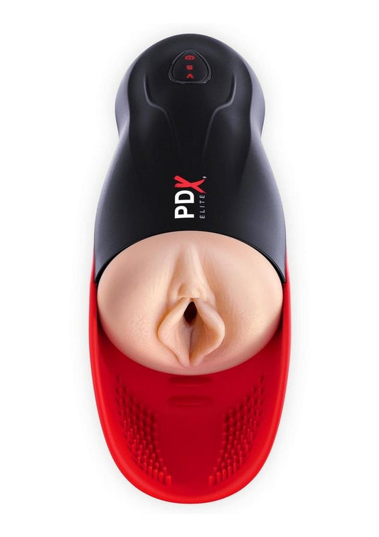 Pdx Elite Fuck-O-Matic Stroker Rechargeable Masturbator - Pussy - Black/Vanilla