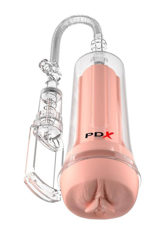 Pdx Extreme Wet Pussies Pump System Deep Suck Self Lubricating Stroker - Clear/Vanilla