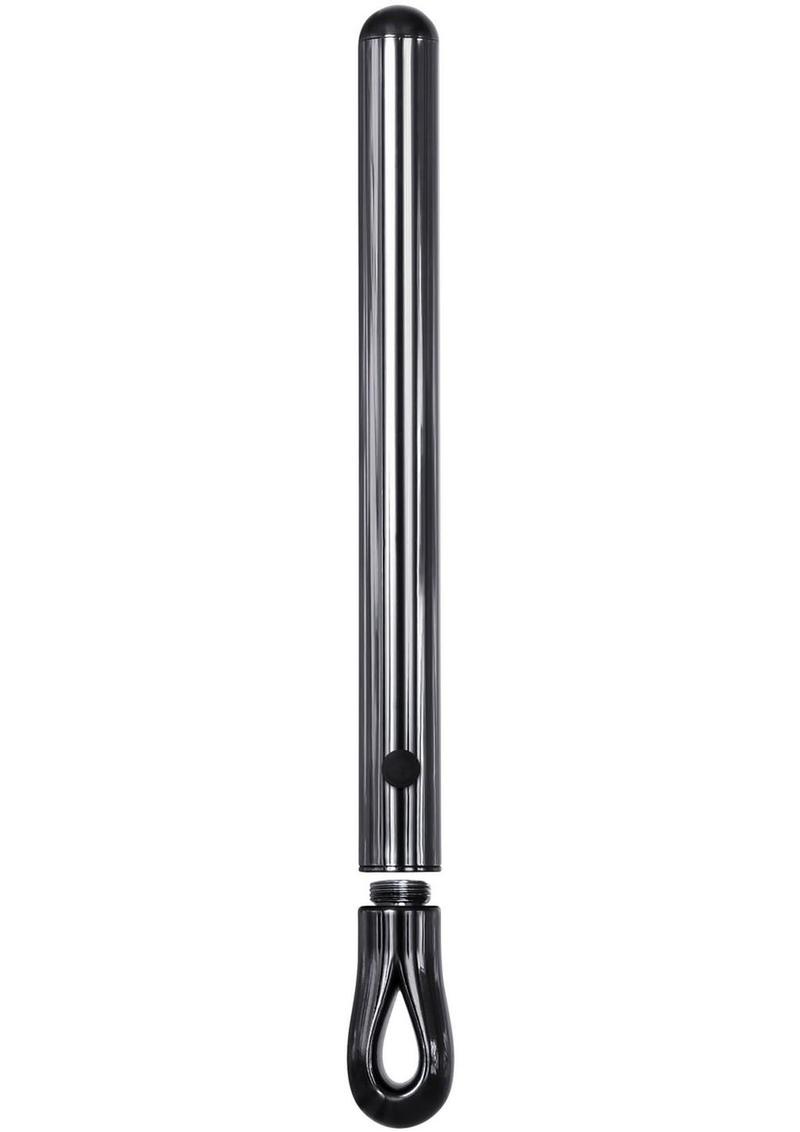 Pen Pal Rechargeable Compact Stainless Steel Vibrator - Black Chrome - Black