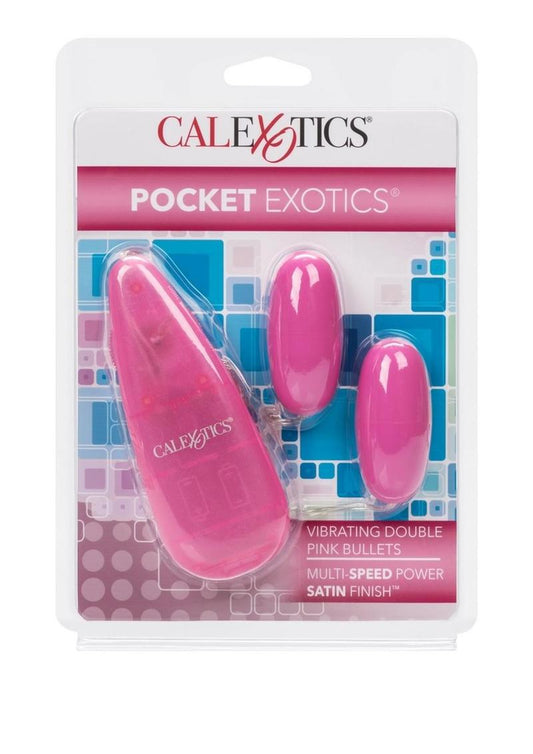 Pocket Exotics Vibrating Double Pink Passion Bullets - Pink