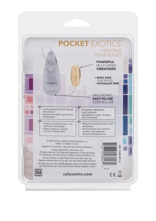 Pocket Exotics Vibrating Gold Bullet - Gold