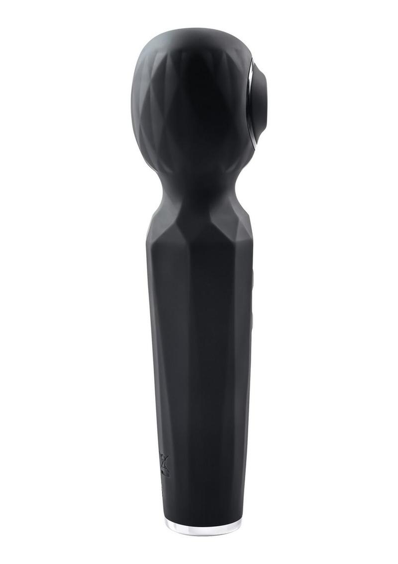 Rainbow Sucker Rechargeable Silicone Wand Vibrator - Black/Multicolor