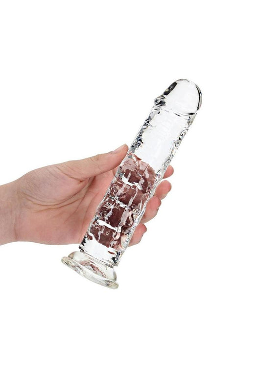 Realrock Skin Realistic Striaght Dildo Without Balls - Clear - 8in