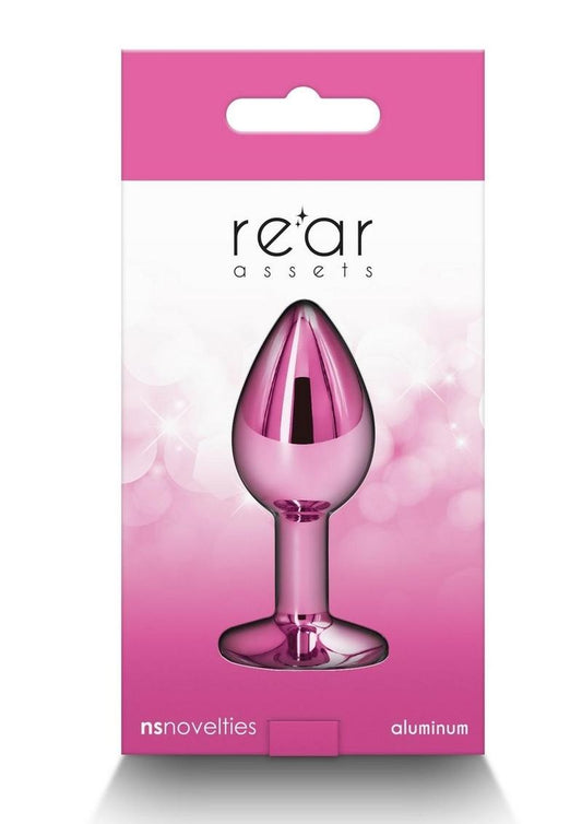 Rear Assets Aluminum Anal Plug - Metal/Pink - Small