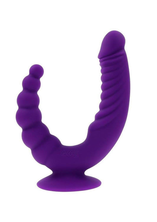 Rider Rechargeable Silicone Double End Vibrator - Purple