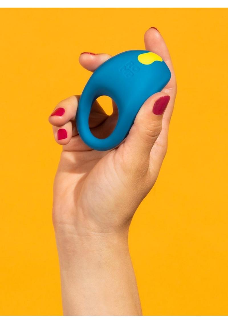 Romp Juke Rechargeable Silicone Cock Ring - Blue