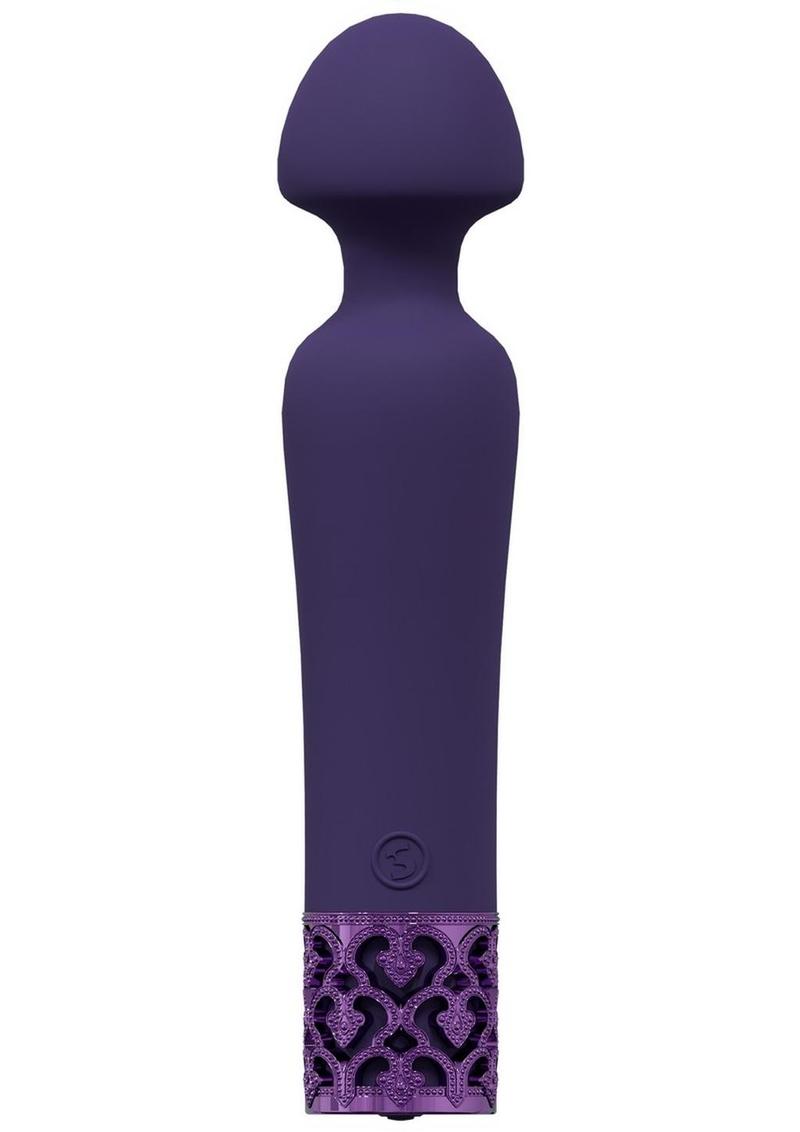 Royal Gems Scepter Silicone Rechargeable Vibrator - Purple