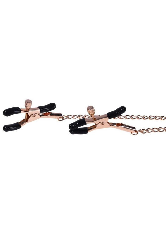 Sex and Mischief Brat Charm Nipple Clamp - Black/Rose Gold