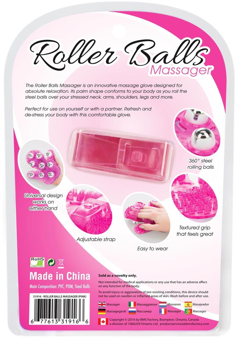 Simple and True Roller Balls Massager Glove - Pink