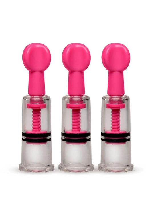 Size Matters Maxtwist Clit and Nipple Triple Sucker - Pink - Set