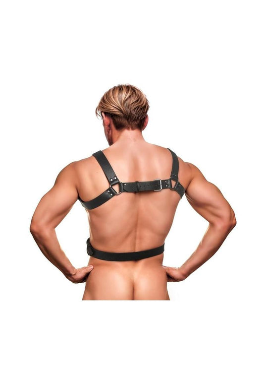 Strict 6 O-Ring Chest Harness - Black/Metal