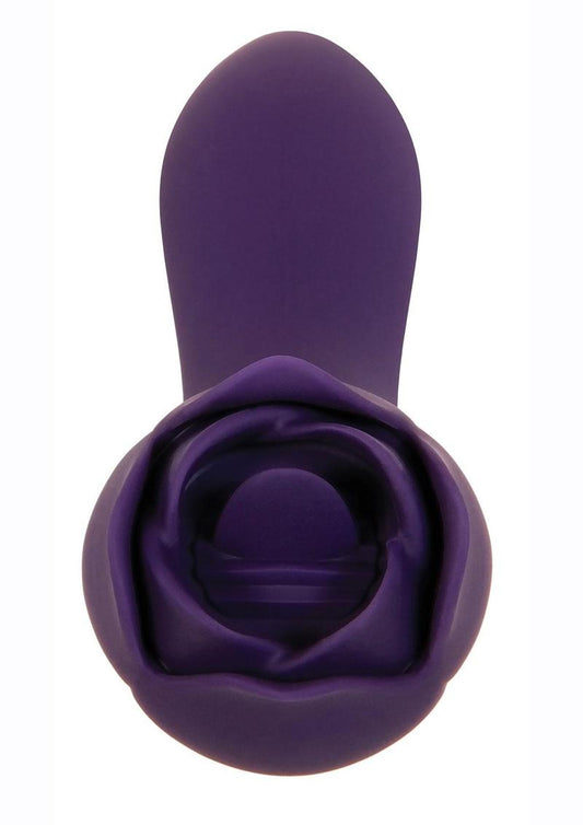 Thorny Rose Rechargeable Silicone Dual-End Vibrator - Purple