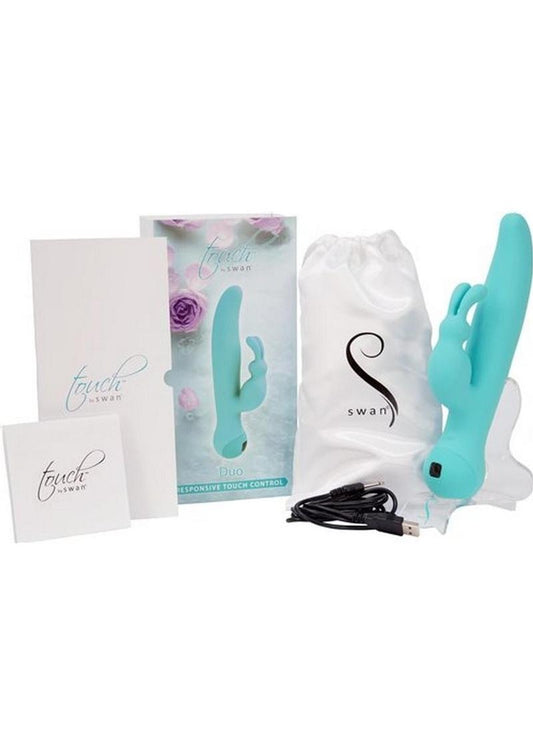 Touch By Swan Duo Silicone Rechargeable Vibrator - Teal