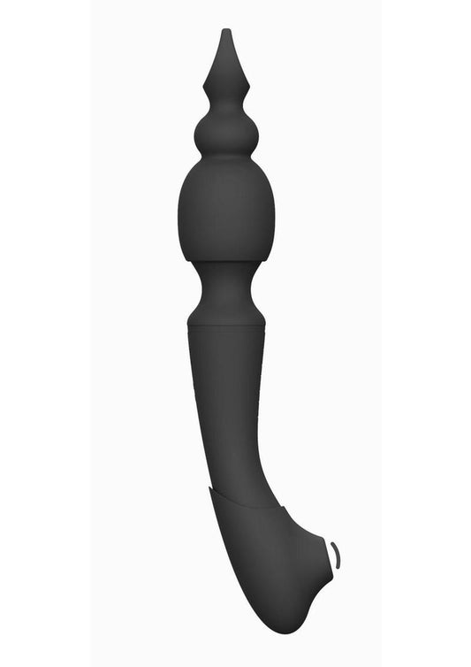 Vive Rechargeable Silicone Nami Pulse Wave and Vibrating Wand - Black