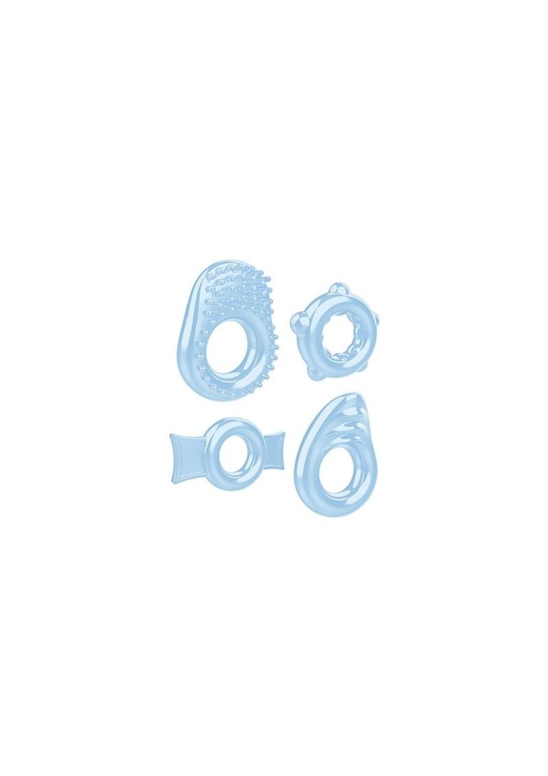 Zero Tolerance Ring A Ding Ding Cock Ring Kit - Blue - 4 Piece Kit