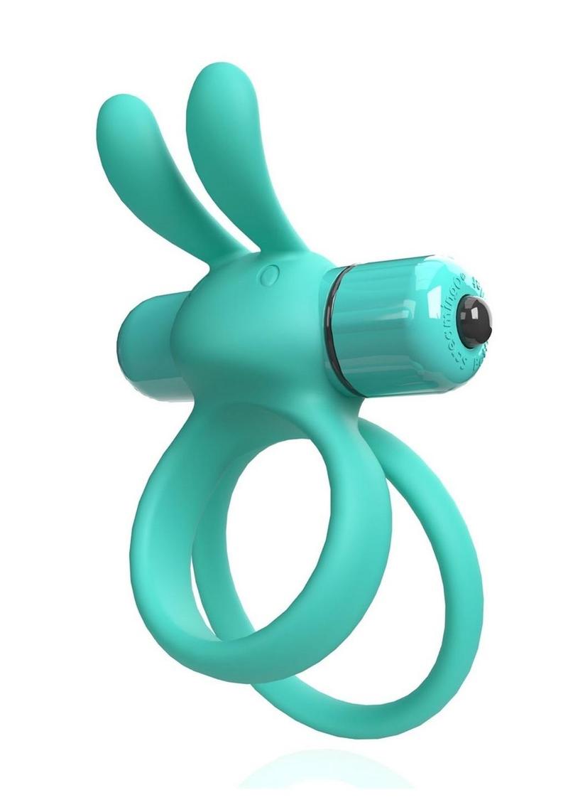 4t Ohare XL Rechargeable Silicone Rabbit Vibrating Cock Ring - Green/Kiwi - XLarge