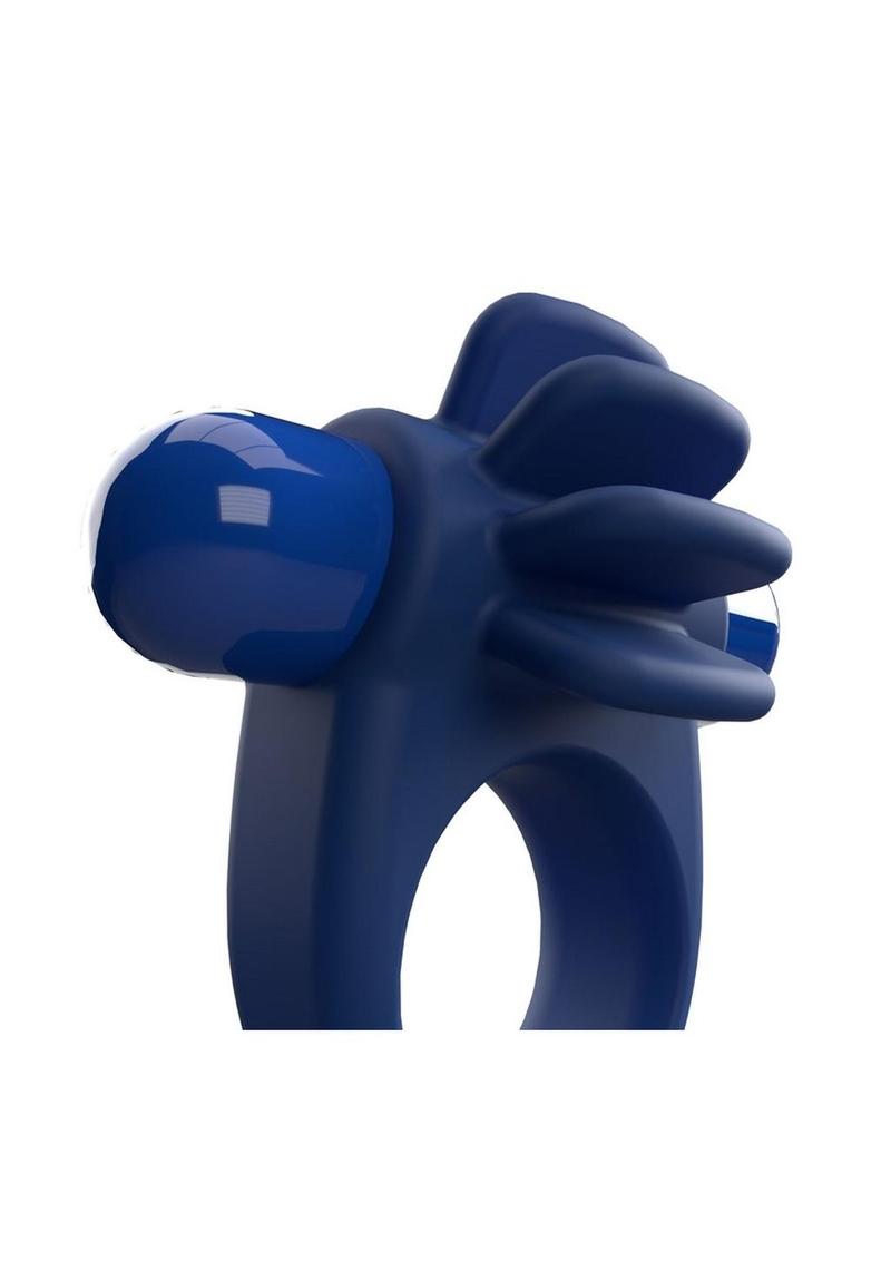 4t Skooch Vibrating Cock Ring with Clitoral Stimulator - Blue/Blueberry