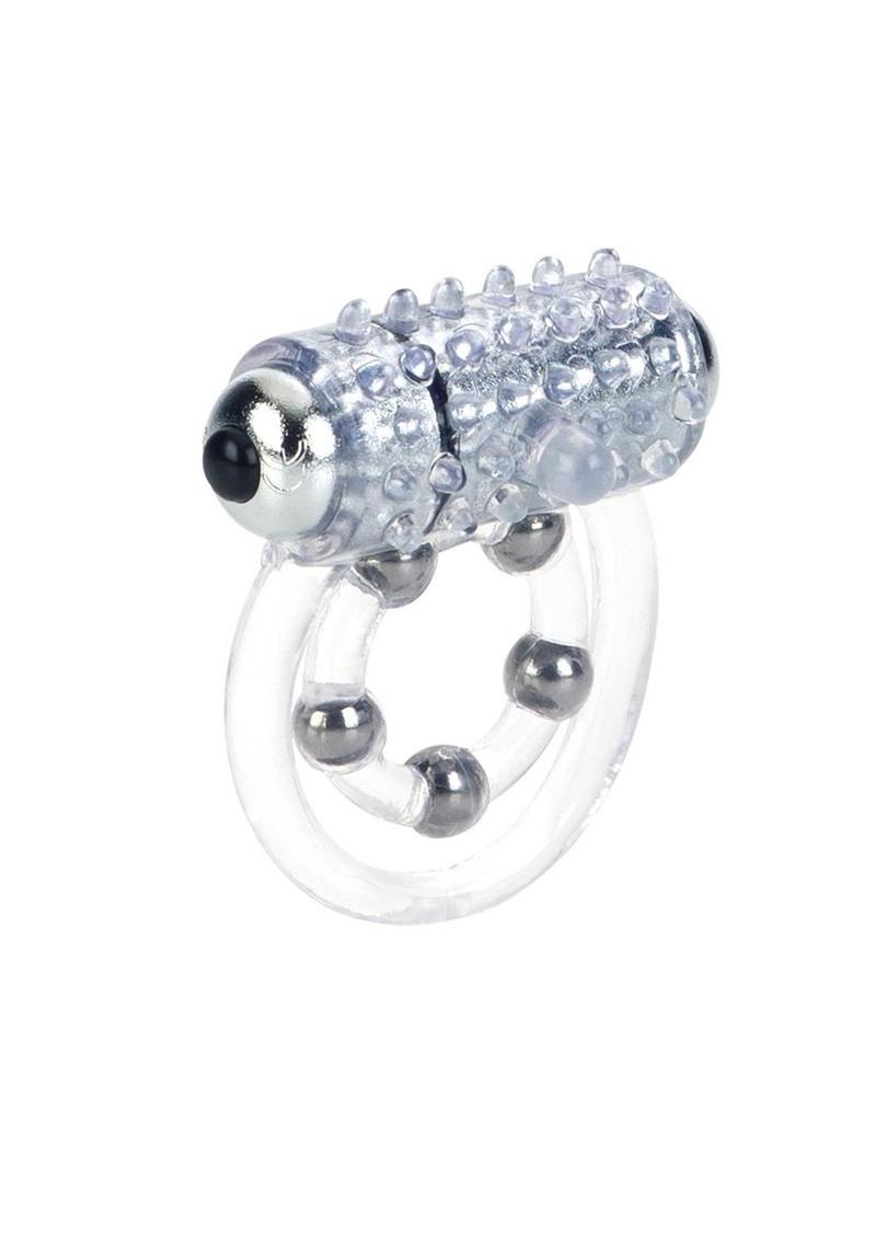 5 Bead Maximus Ring Vibrating Cock Ring - Clear